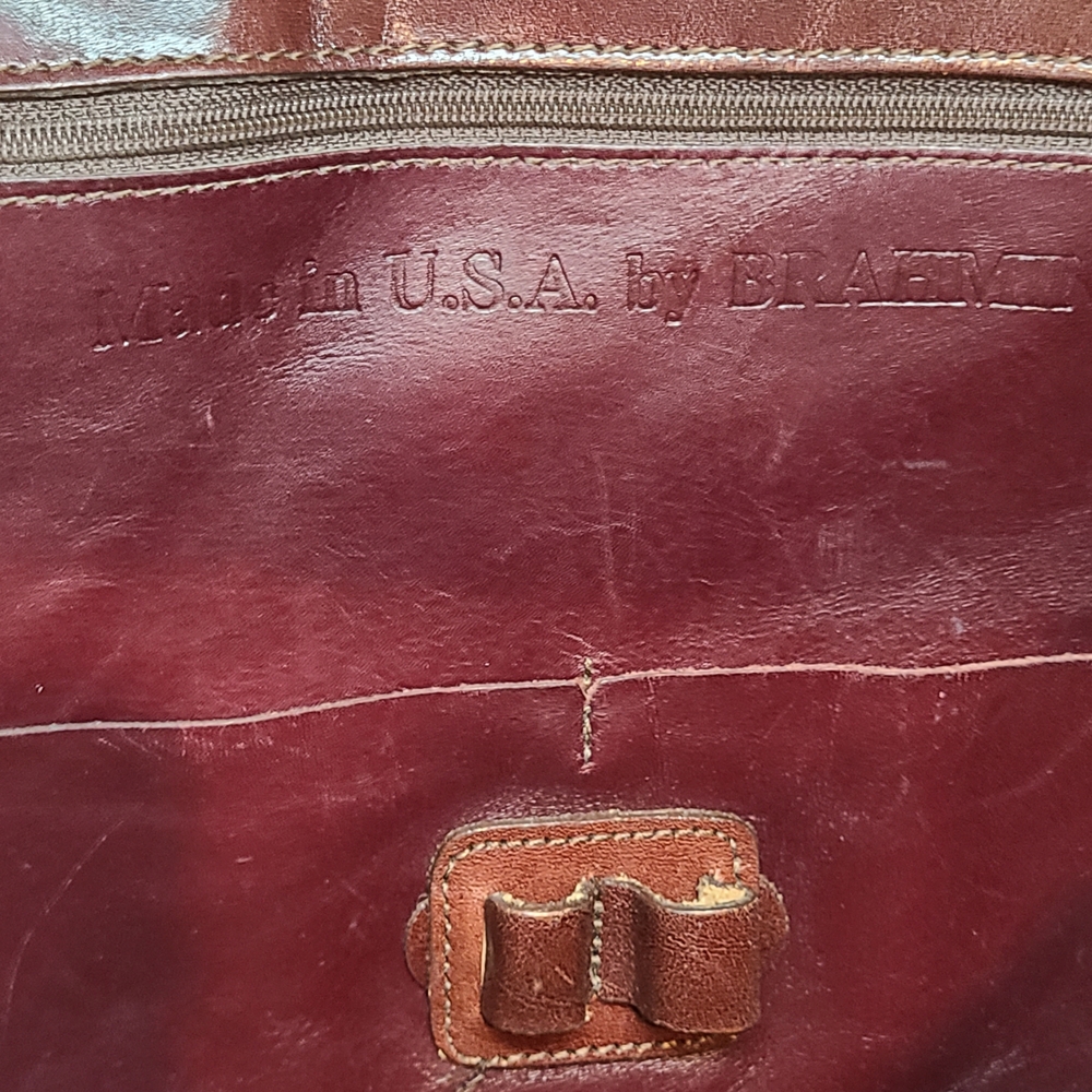 Brahmin Vintage Dark Brown Leather Tote - Picture 11 of 13